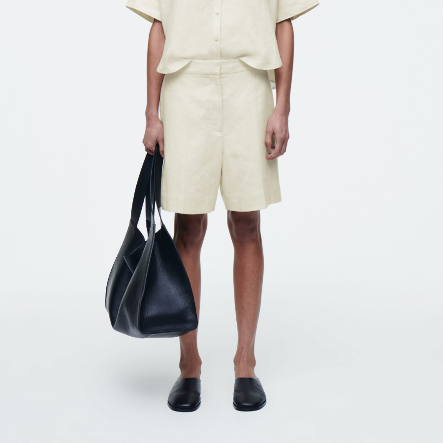 COS Tailored Elastic Linen Shorts – Butter Yellow