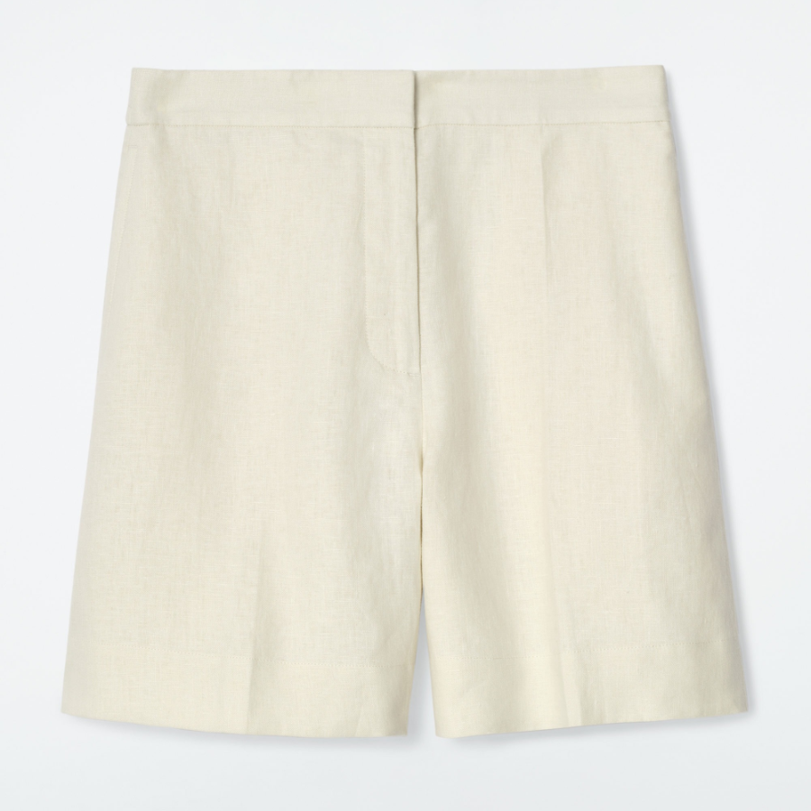COS Tailored Elastic Linen Shorts – Butter Yellow