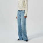 GANNI Soft Rigid Denim Baggy Jeans - Sky Blue