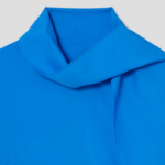 KUHO [KUHO X FRANCESCO FUCCI] Scarf Panel Long-Sleeve Blouse - Blue