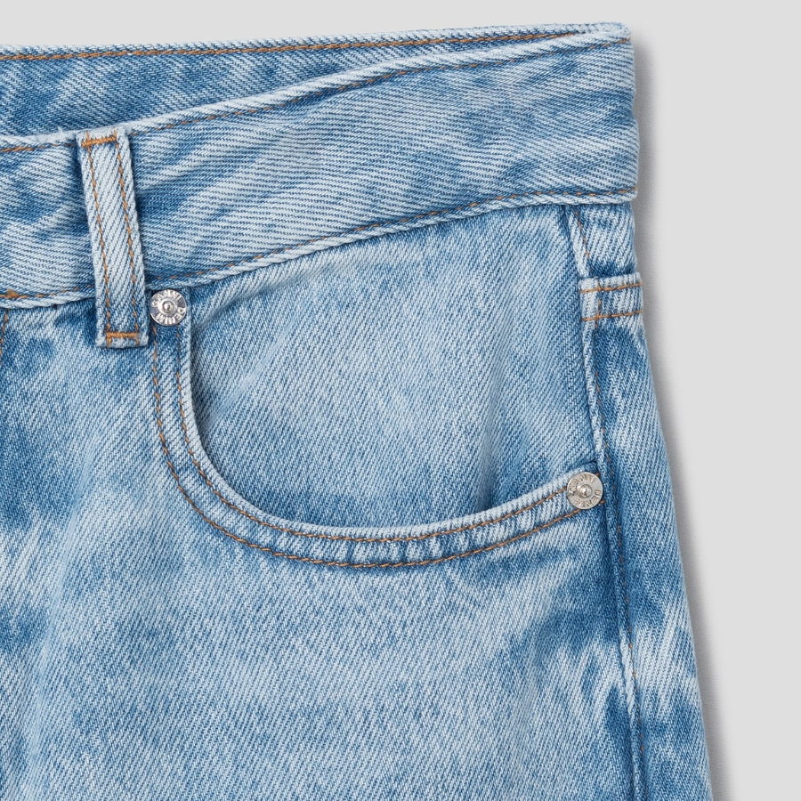 GANNI Soft Rigid Denim Baggy Jeans - Sky Blue
