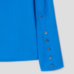 KUHO [KUHO X FRANCESCO FUCCI] Scarf Panel Long-Sleeve Blouse - Blue