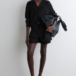 COS Drawstring Cotton Shorts – Black