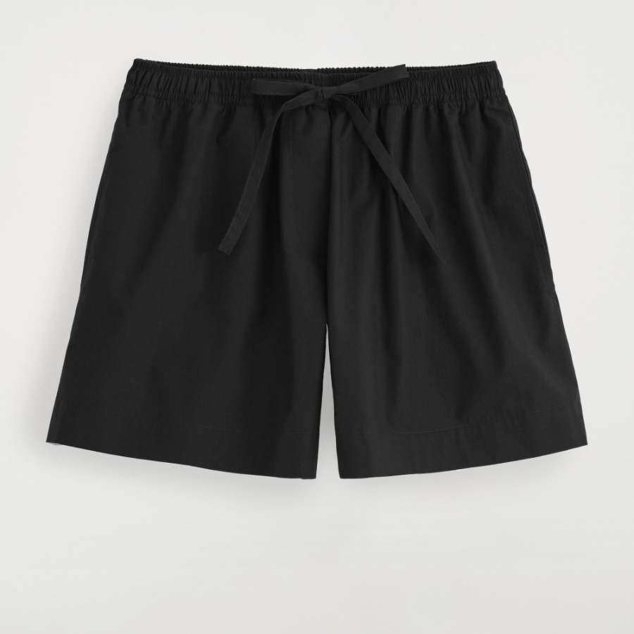 COS Drawstring Cotton Shorts – Black