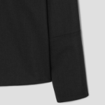 KUHO [KUHO X FRANCESCO FUCCI] Scarf Panel Long-Sleeve Blouse - Black