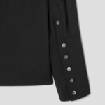 KUHO [KUHO X FRANCESCO FUCCI] Scarf Panel Long-Sleeve Blouse - Black