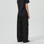 GANNI Duchesse Nylon Oversized Elasticated Pants - Black