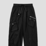 GANNI Duchesse Nylon Oversized Elasticated Pants - Black