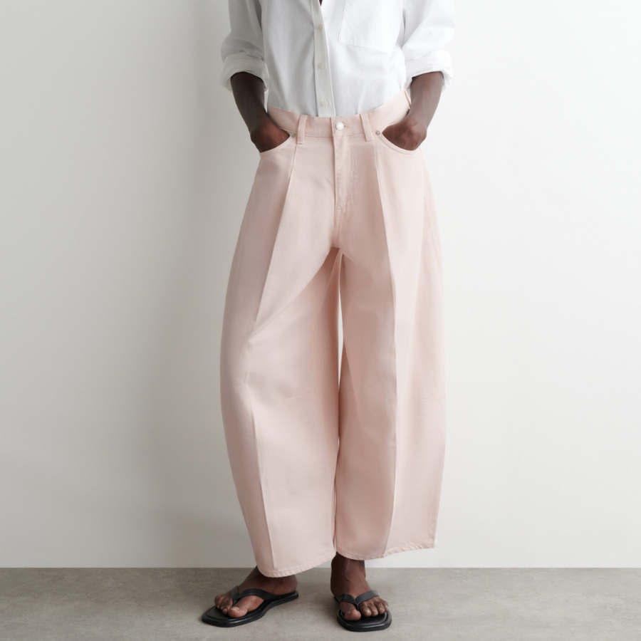COS Twine Barrel Leg Jeans – Light Pink