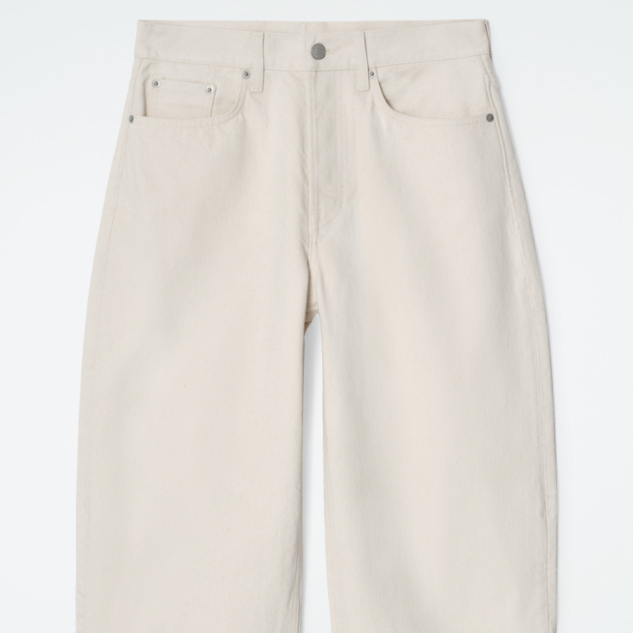 COS Facade Turn-Up Straight-Leg Jeans – Ecru