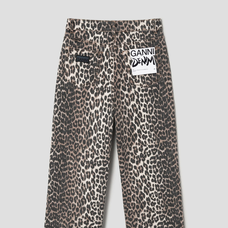 GANNI Print Denim Izey - Brown