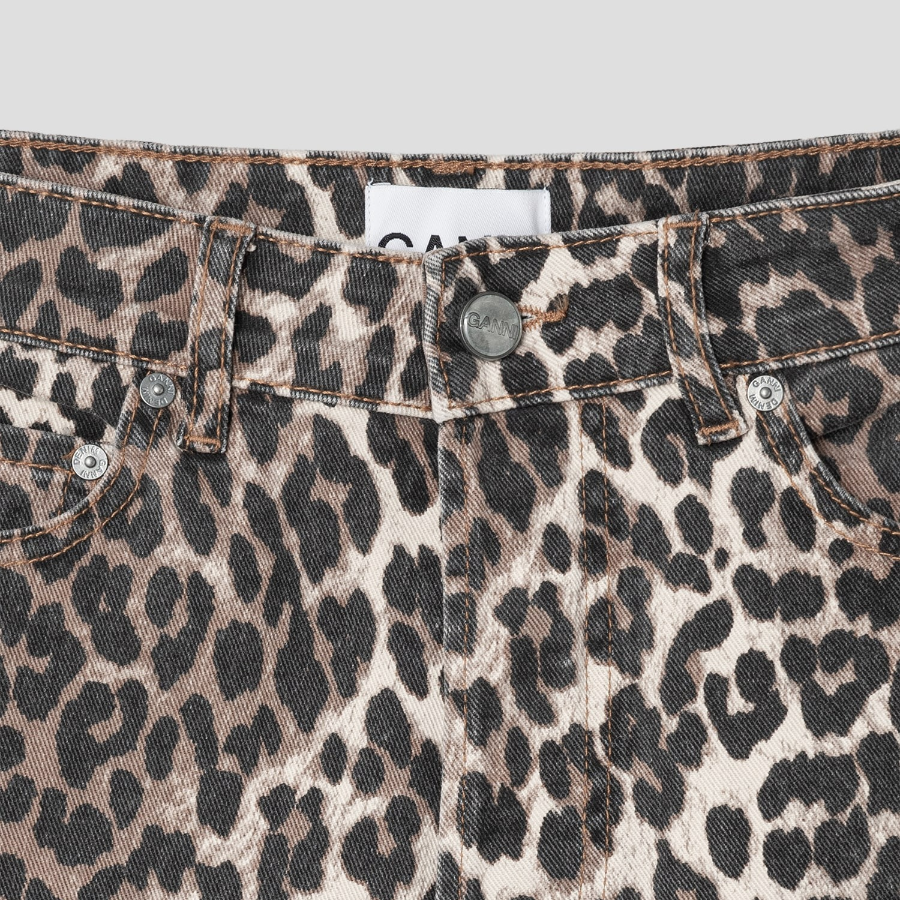 GANNI Print Denim Izey - Brown