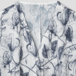 KUHO [Edit] Tie Detail Blouse(Print) - Navy