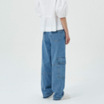 GANNI Broderie Anglaise Denim Carpenter Jeans - Sky Blue