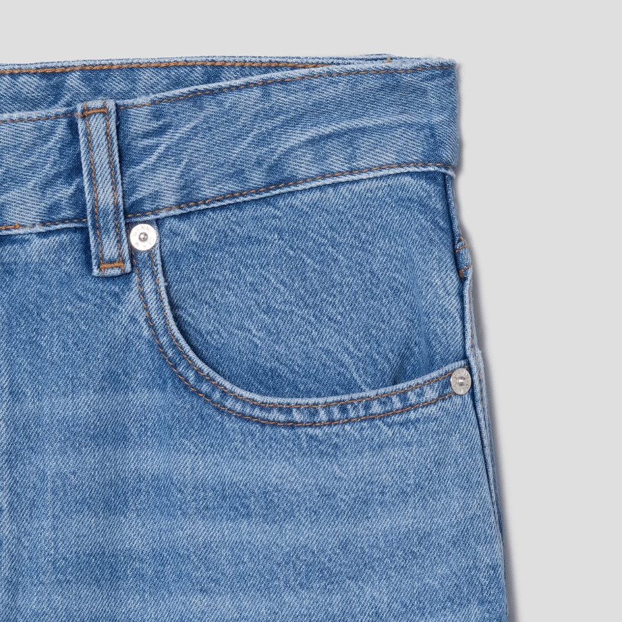 GANNI Broderie Anglaise Denim Carpenter Jeans - Sky Blue