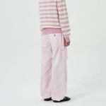 GANNI Washed Cotton Twill Pants - Light Pink