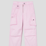 GANNI Washed Cotton Twill Pants - Light Pink