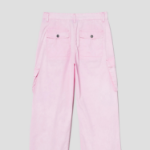 GANNI Washed Cotton Twill Pants - Light Pink