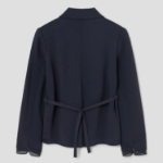 KUHO [Edit] Tension Rayon Blend Button-Up Blouse - Navy