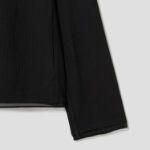 KUHO [Crease Series] Crinkle Hood Zip-Up Blouse - Black