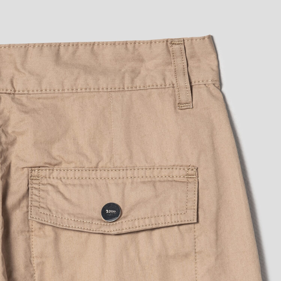 GANNI Washed Cotton Twill Pants - Yellowish Brown