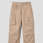 GANNI Washed Cotton Twill Pants - Yellowish Brown