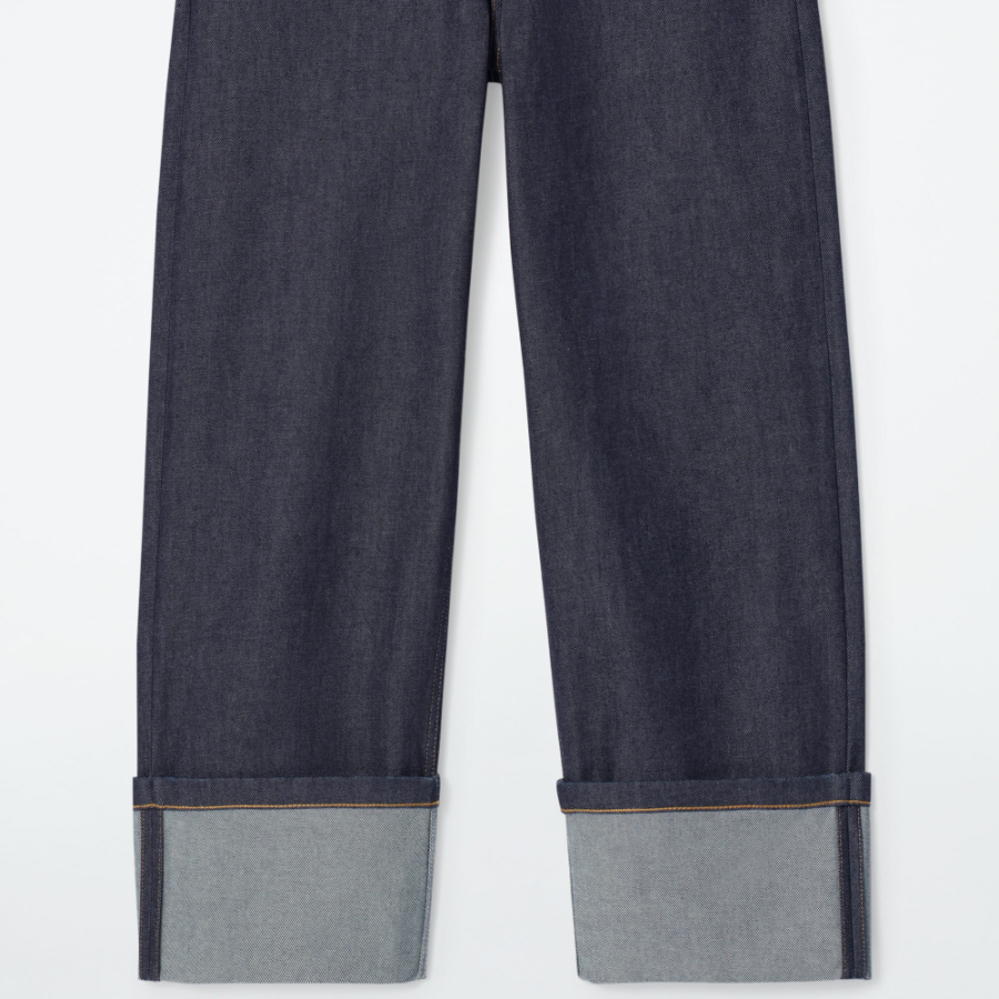 COS Facade Turn-Up Straight-Leg Jeans –  Indigo