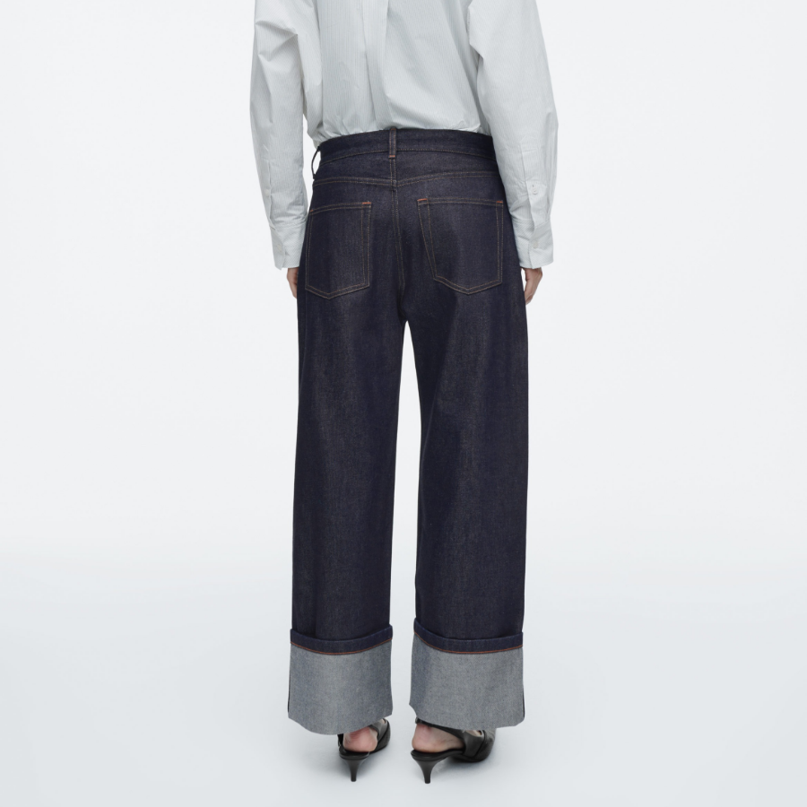 COS Facade Turn-Up Straight-Leg Jeans –  Indigo
