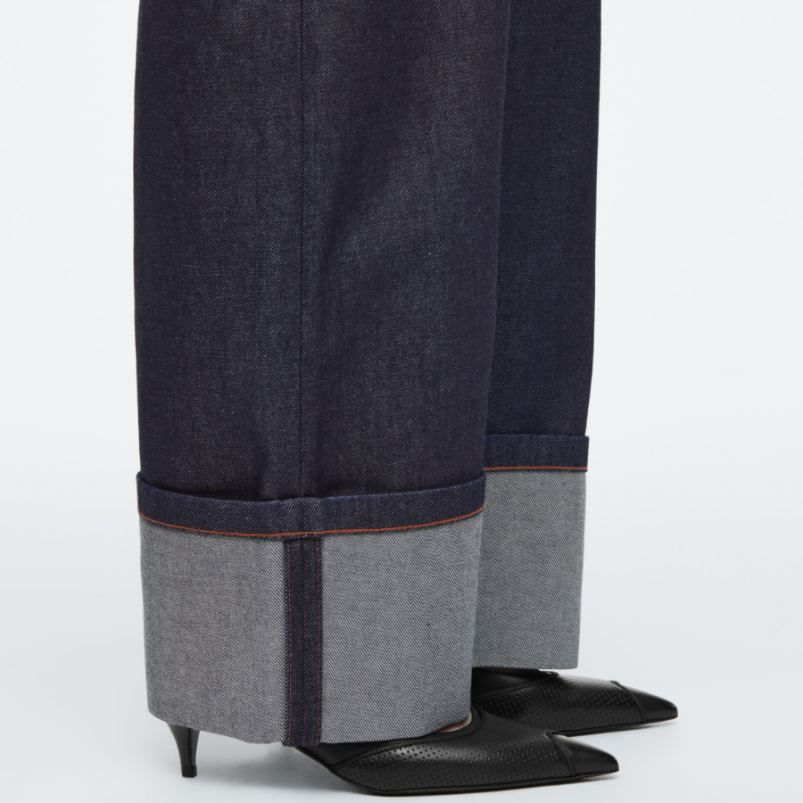 COS Facade Turn-Up Straight-Leg Jeans –  Indigo