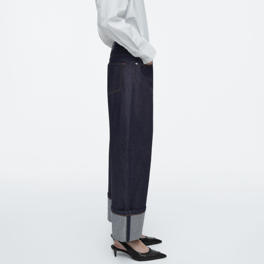 COS Facade Turn-Up Straight-Leg Jeans –  Indigo