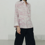 KUHO Shirt Collar Cotton Blouse - Pink