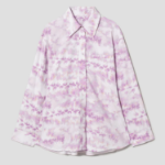 KUHO Shirt Collar Cotton Blouse - Pink