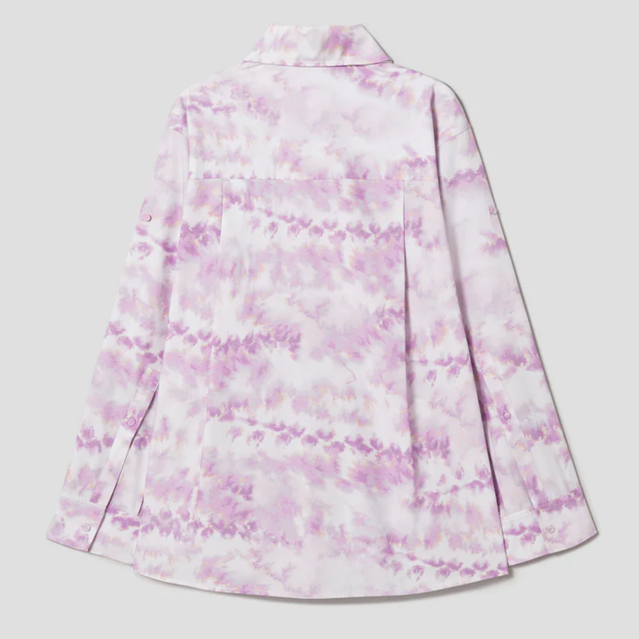 KUHO Shirt Collar Cotton Blouse - Pink