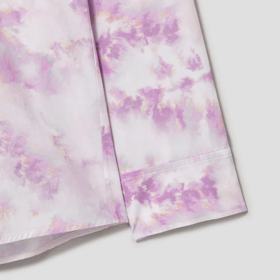 KUHO Shirt Collar Cotton Blouse - Pink