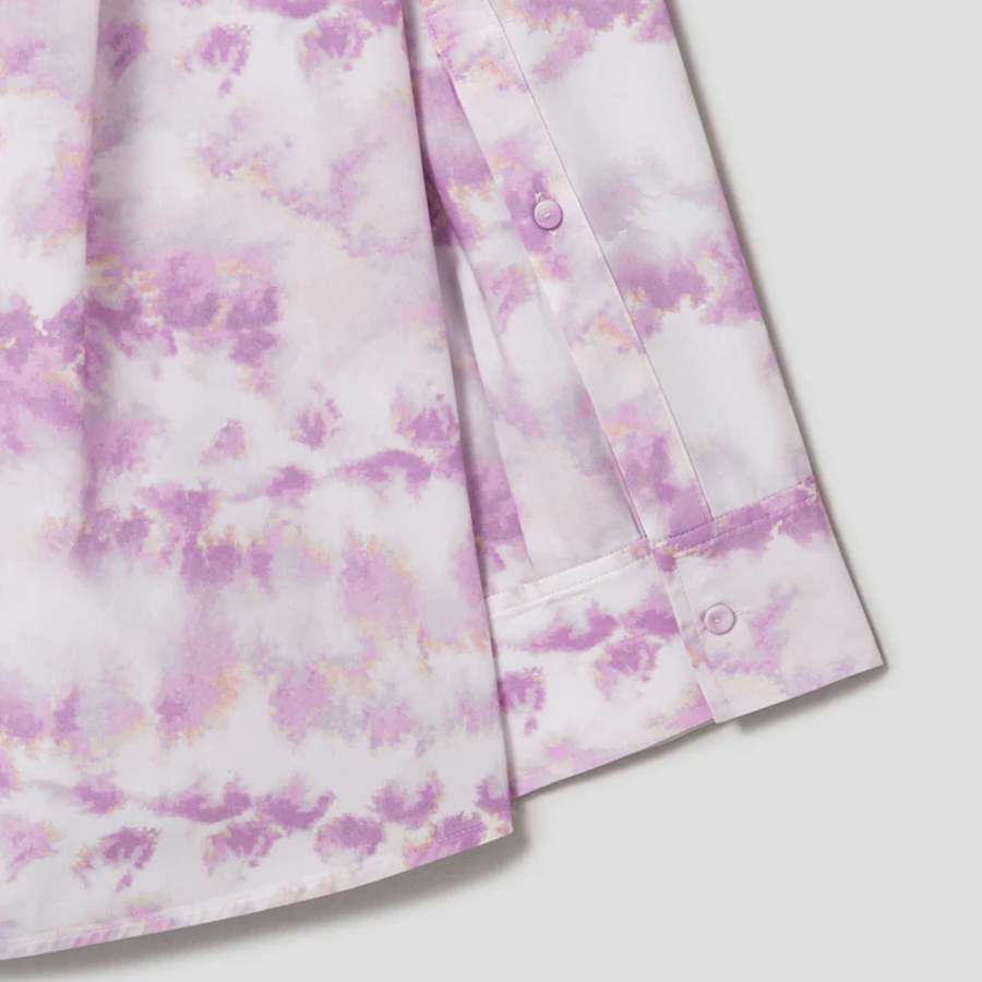 KUHO Shirt Collar Cotton Blouse - Pink