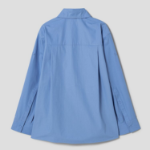 KUHO Shirt Collar Cotton Blouse - Shy Blue