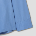 KUHO Shirt Collar Cotton Blouse - Shy Blue