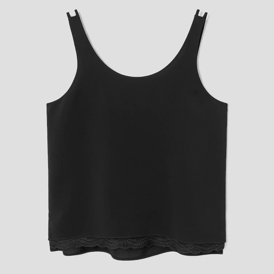 KUHO [Edit] Lace Layered Sleeveless Top - Black