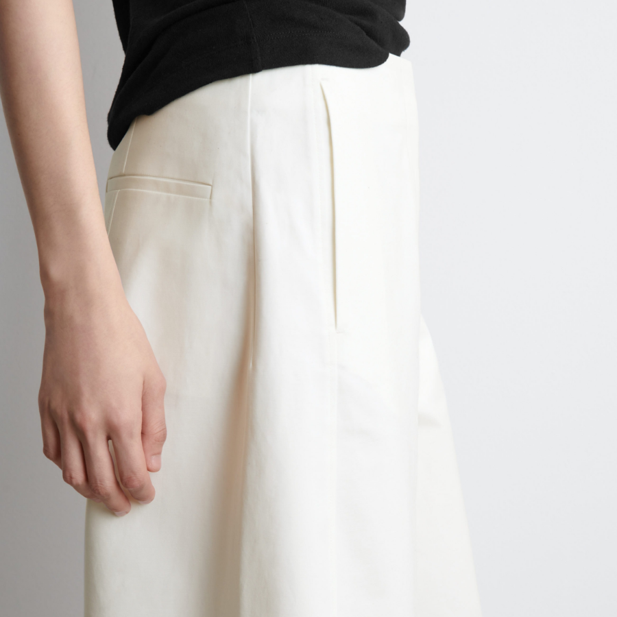 COS Cropped Barrel-Leg Cotton Trousers – White