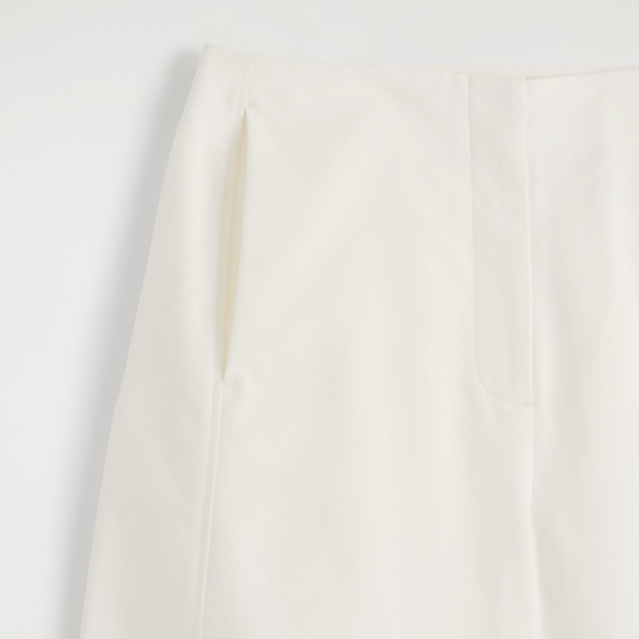 COS Cropped Barrel-Leg Cotton Trousers – White