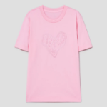 KUHO [HEART FOR EYE] Slim T-Shirt - Light Pink