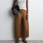 COS Cropped Barrel-Leg Cotton Trousers – Brown