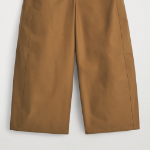 COS Cropped Barrel-Leg Cotton Trousers – Brown