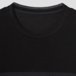 KUHO Cotton Blend Shirring Detail Short Sleeve T-Shirt - Black