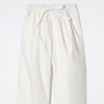 COS Cotton Tapered Drawstring Trousers – White