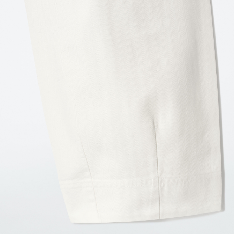 COS Cotton Tapered Drawstring Trousers – White
