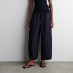 COS Relaxed Fit Barrel Leg Trousers – Navy