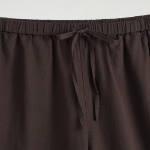 COS Wide-Leg Linen Drawstring Trousers – Dark Brown