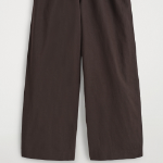COS Wide-Leg Linen Drawstring Trousers – Dark Brown