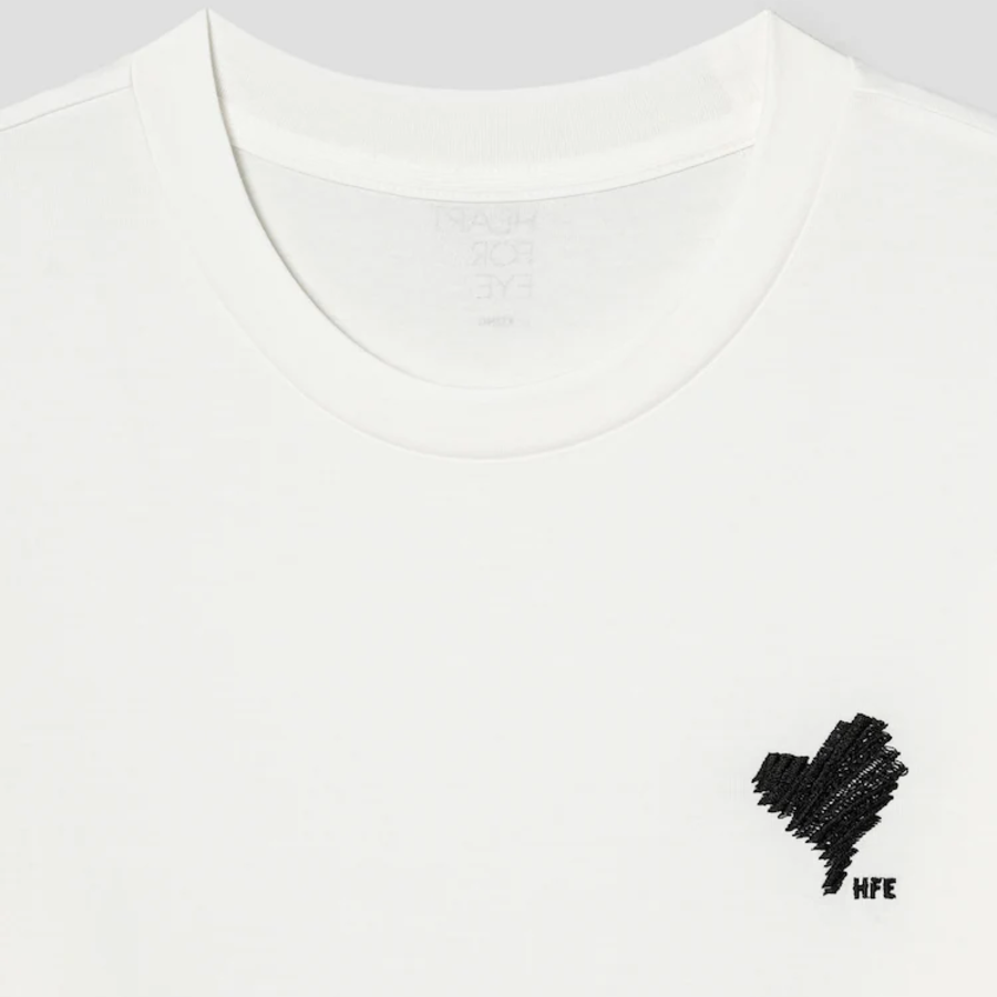 KUHO HEART FOR EYE Regular T-Shirt (Artwork) —White